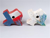 Pair of Texas Shaped/Themed Birdhouses