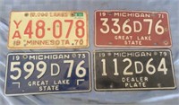 4 License plates Michigan