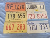 6 license plates. Illinois
