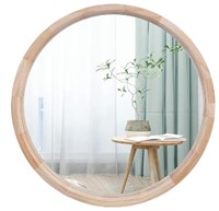 24 Inches Wall Wood Decorative Circle Mirror $80
