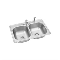 Glacier Bay Stainless Steel 33 in. Double Bowl