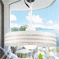 24  Outdoor Gazebo Cage Fan with Dimmable Light