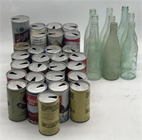 (SM) Vintage Beer Can and Bottle Lot 28 Cans 9