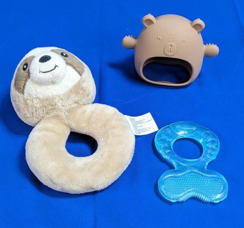 (2) AssortedTeethers & Plush Rattle Toy