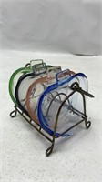 Glass Small Ashtray set with stand