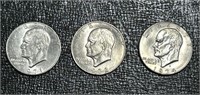 U.S. (3) Eisenhower Dollar(s) 1971 /1972 / 1974