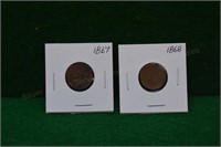 (2) Better Date Indian Head Cents 1867,1868