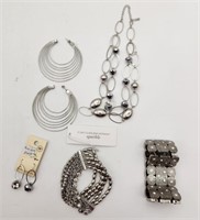 Group of Silver Tone Jewelry