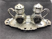 Vintage metal mini teapot salt &shaker