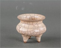 Chinese Guan Style Porcelain Tripod Censer