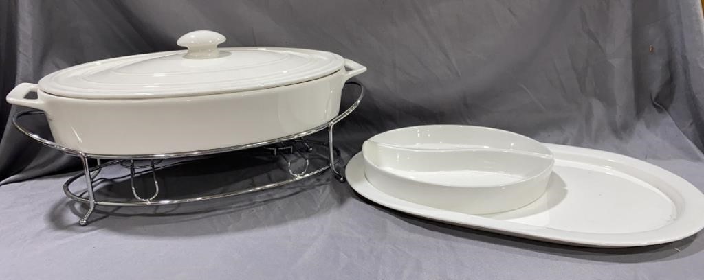 Chaffing Dish, platter & Serving Bowls