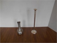 Sterling Weighted Vase and Pewter Vase