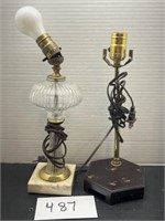 (2) vintage desk lamps