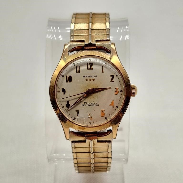 BENRUS 25 JEWELS SELF WINDING WATCH | Live and Online Auctions on HiBid.com
