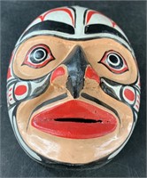 Small Tlingit style wall hanging mask 5" long