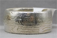 Sterling Silver band weight 25.70 grams. Size 12.