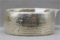 Sterling Silver band weight 25.70 grams. Size 12.