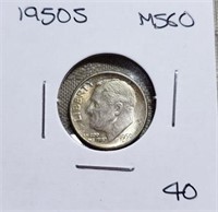 1950S Roosevelt Dime MS60