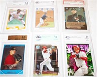 (6) Graded Baseball Cards - Rolen, Swanson