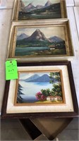 3 framed paintings