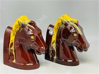 Blue Mountain Pottery Horse bookends 8.5"