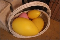 Basket with Plastic Easter Eggs