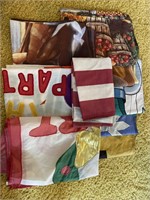 Box lot of approximately 9 assorted flags