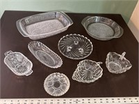 Cut glass serving dishes