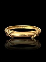14k Double X Motif Solid Gold Bangle