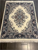Persian Style White And Blue Area Rug