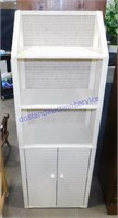 White Whicker/Wood Standing Cabinet (57 x 20 x 11)