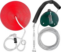 *100 Foot Zip Line Zipline Kit for Kids & Adults