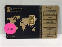 Karatbars 1g Pure Gold Bar - .9999 Fine - with