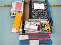 Erasers, rulers, pencils, notebooks, new stock