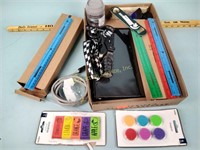 Erasers, magnets, rollers, notepad paper clips new