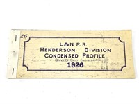 1926 L&N RR Henderson Division Condensed Profile