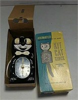 Kitty cat clock made in the USA