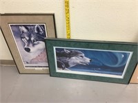2 double matted and framed prints signed and numbe