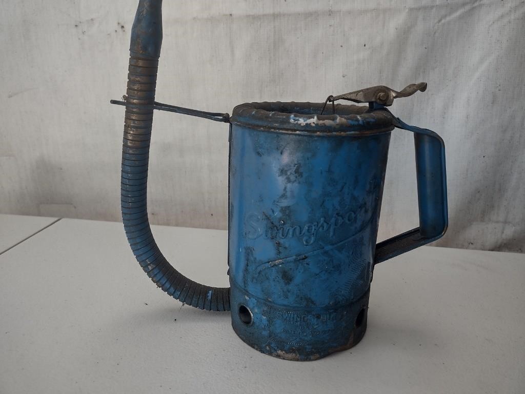 Vintage "Swingspout" Blue Flex Spout Oil Can