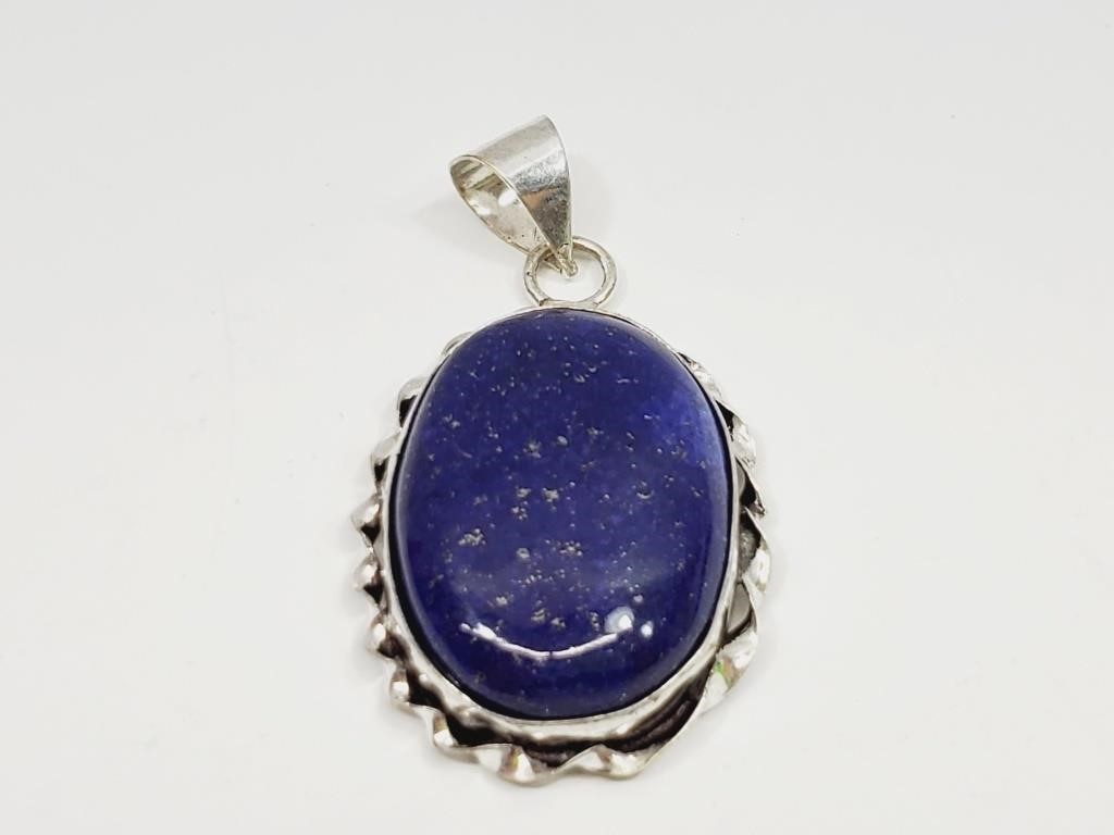 Lapis Lazuli Pendant Stamped 925
