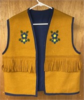 Small/Medium Beaded Fabric Vest