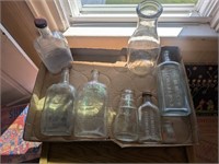 Flat of vintage medicine etc bottles