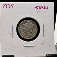 1935 MERCURY SILVER DIME