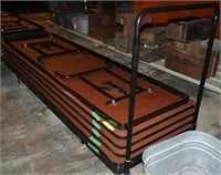 4) 8' Folding Tables on Rolling Table Cart: