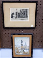 Art Group - Castle Etching & Cityscape Watercolor