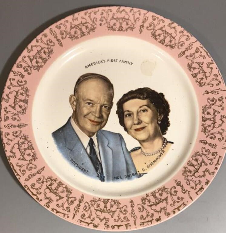 President Dwight Eisenhower and Wife Mamie Plate