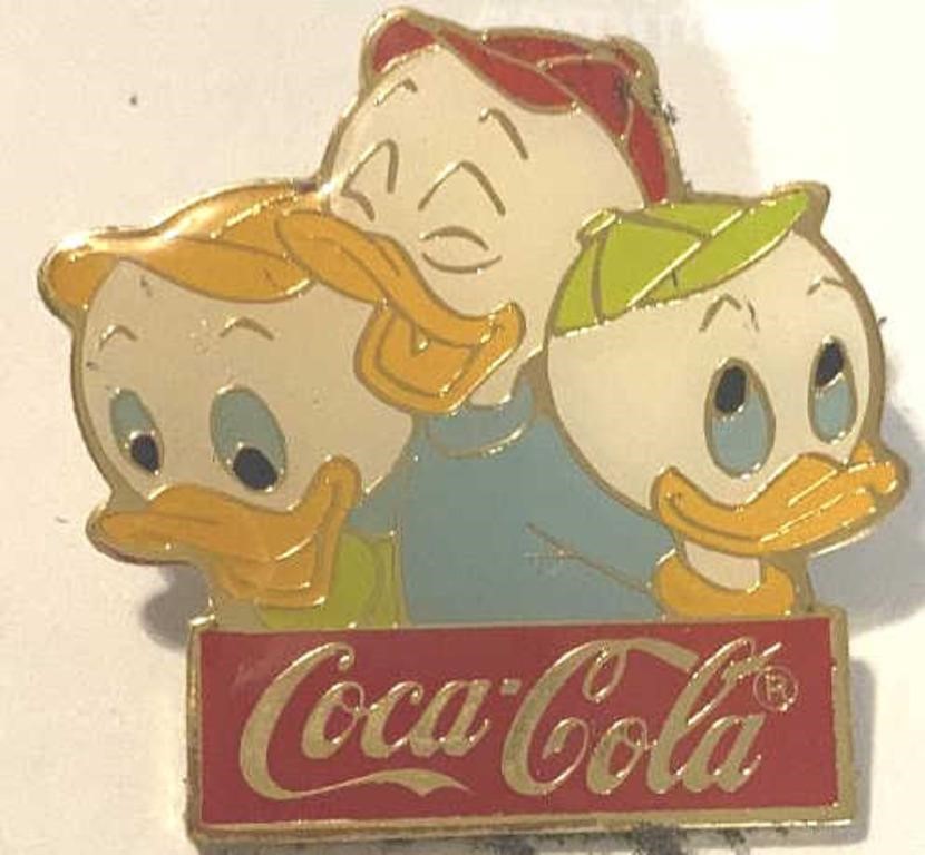 Vintage DISNEY Huey, Dewey, Louie COCA COLA Pin