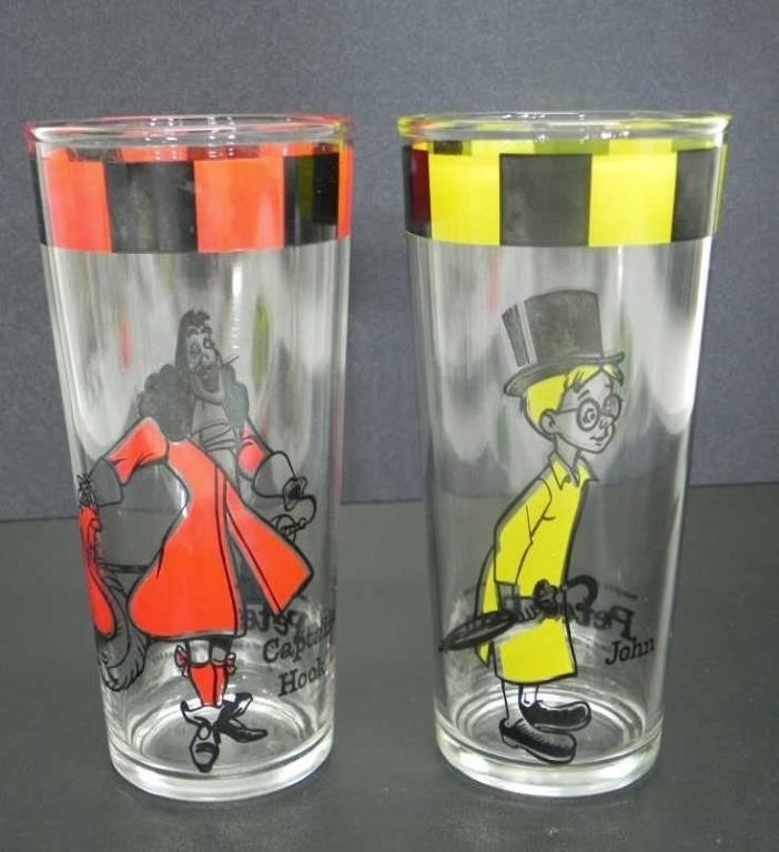 2 WALT DISNEY PRODUCTIONS PETER PAN GLASSES c1960