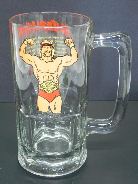 1985 WWF WWE HULKMANIA HULK HOGAN STEIN GLASS