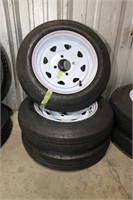 3 Utility Tires on Rims -  4.80-12, New